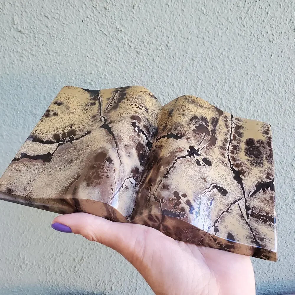 Picture Story Jasper Pastel Dendrite Statement Book Carving Crystal 1400 grams